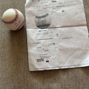 Rawlings White Baseball with Red and Black Details